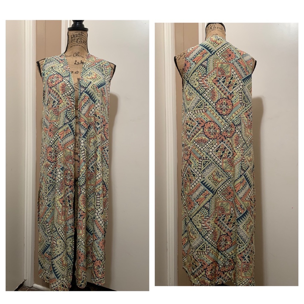LuLaRoe Open Front Duster Cover Up Tunic small